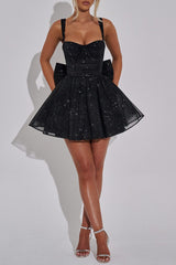 jacqueline Mini Dress - Black Sparkle