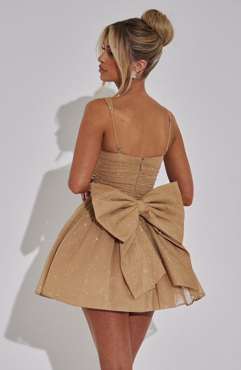 jacqueline Mini Dress - Gold Sparkle
