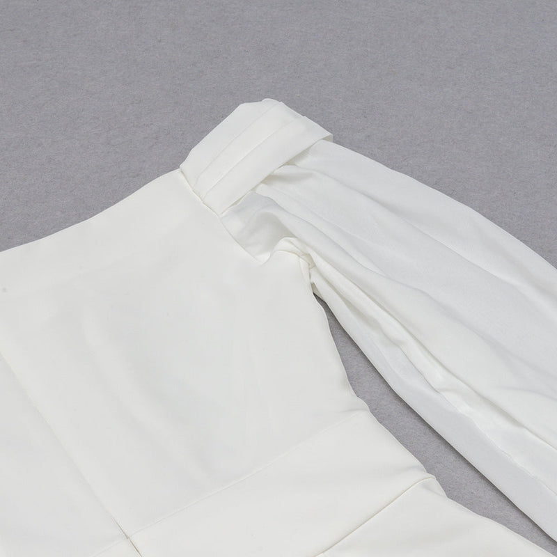 STRAPLESS LONG SLEEVES JUMPSUIT IN WHITE styleofcb 