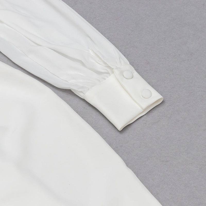 STRAPLESS LONG SLEEVES JUMPSUIT IN WHITE styleofcb 