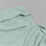ONE SHOULDER RUCHED MIDI DRESS IN MINT DRESS sis label 
