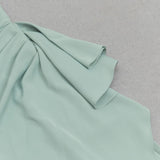 ONE SHOULDER RUCHED MIDI DRESS IN MINT DRESS sis label 
