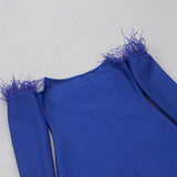 LONG SLEEVES STRAPLESS MIDI DRESS IN BLUE styleofcb 