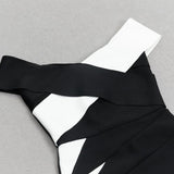 ASYMMETRIC RIB COLOURBLOCK MINI DRESS styleofcb 