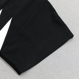 ASYMMETRIC RIB COLOURBLOCK MINI DRESS styleofcb 