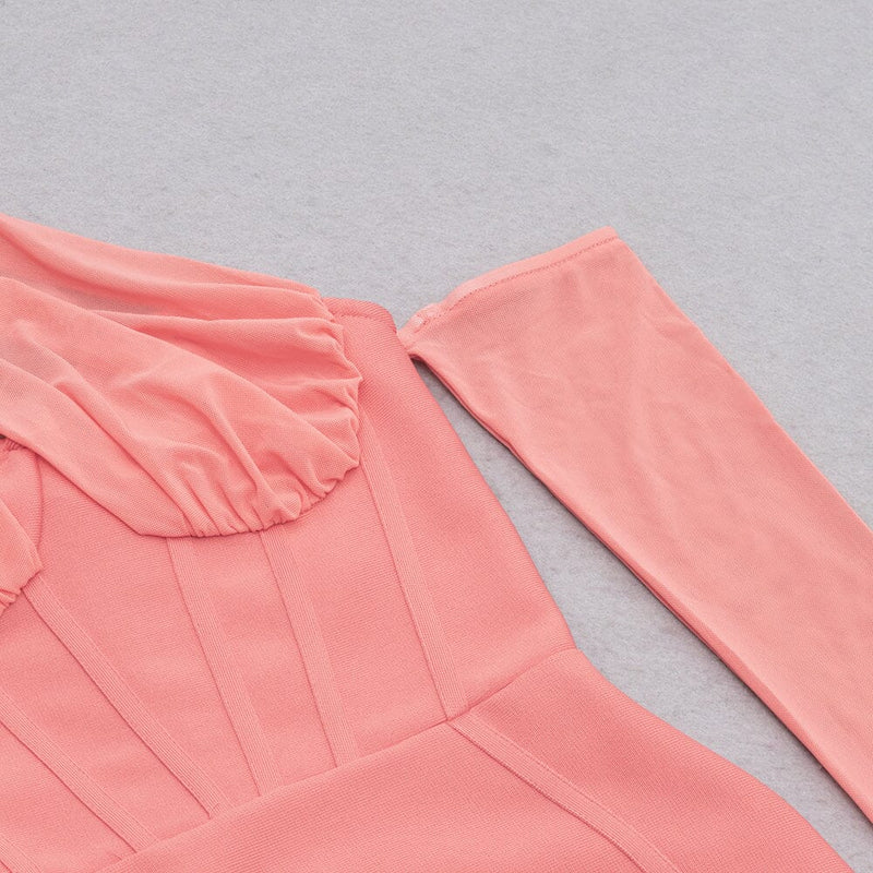BANDAGE MESH IRREGULAR STRAPS MINI DRESS IN PINK styleofcb 