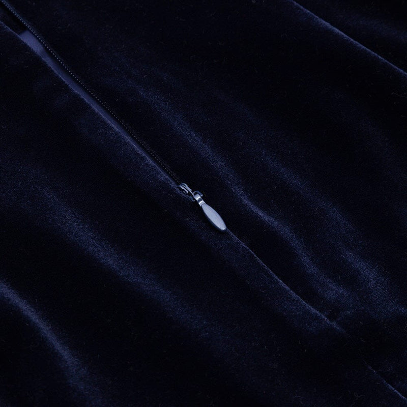 VELVET METAL BUCKLE SEXY TWO PIECES SUIT IN NAVY styleofcb 