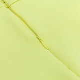 SATIN CUT OUT V NECK MIDI DRESS IN YELLOW-styleofcb
