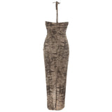 OFF SHOULDER MAXI STRIPE DRESS IN BROWN DRESS styleofcb 