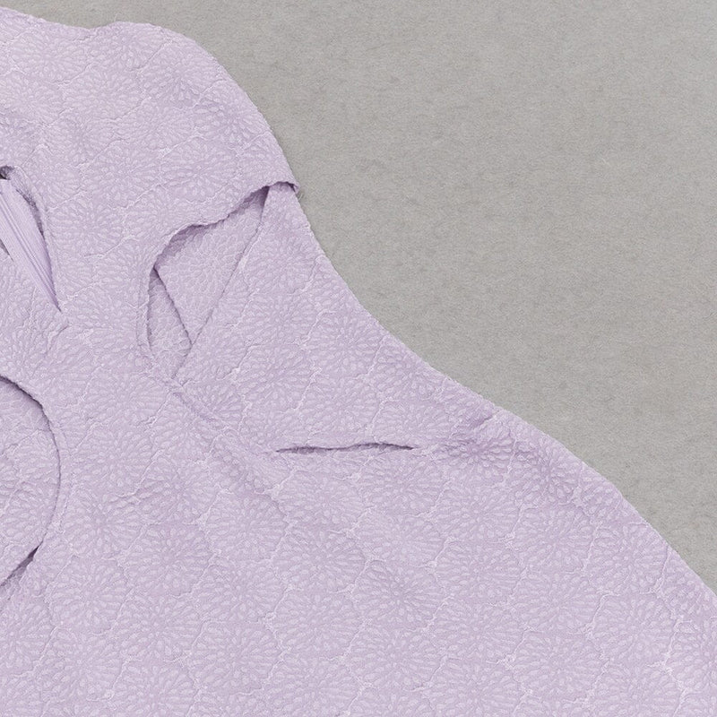 HALTER CUT OUT COREST DRESS IN PURPLE-styleofcb