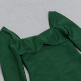 BANDAGE LONG SLEEVE MINI DRESS IN GREEN styleofcb 