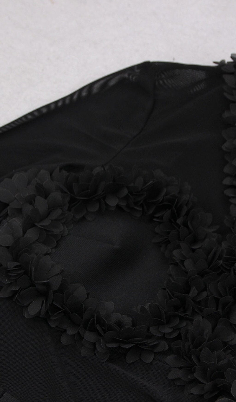 MESH FABRIC STITCHED MINI DRESS IN BLACK styleofcb 