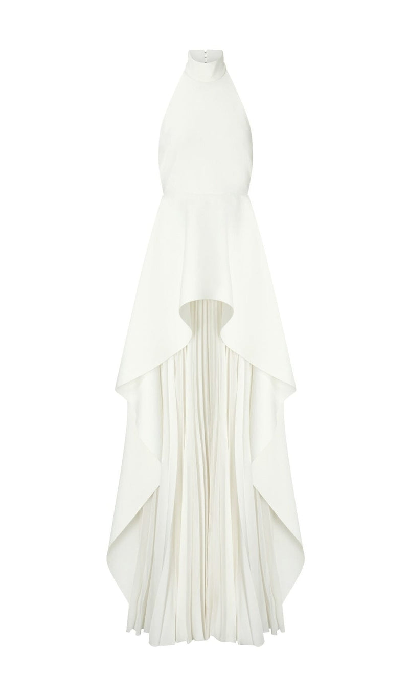 BANDAGE HALTER IRREGULAR MAXI DRESS IN WHITE styleofcb 