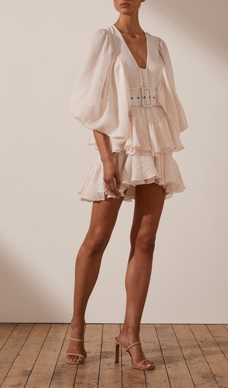 PLUNGED DRAPED MINI DRESS Dresses styleofcb 