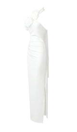 FLOWER SLEEVELESS MAXI DRESS IN WHITE styleofcb 