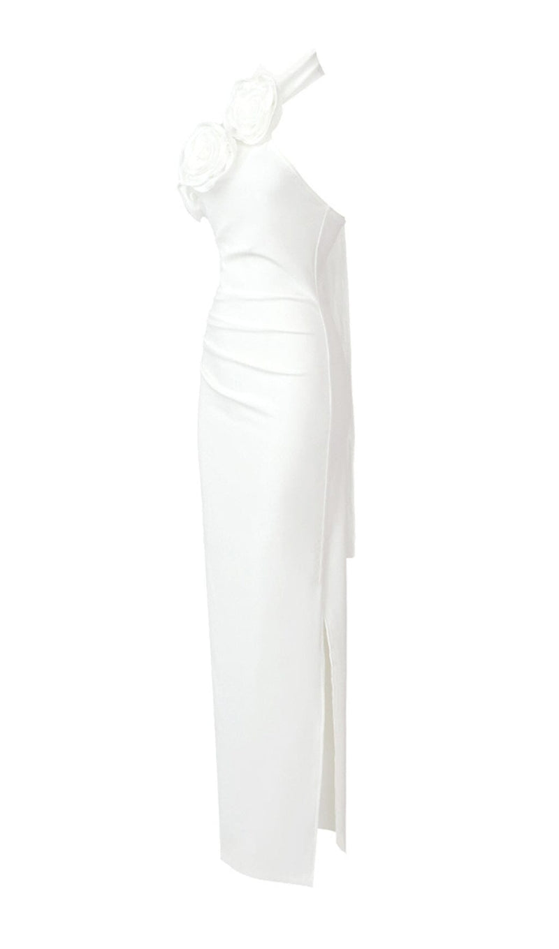 FLOWER SLEEVELESS MAXI DRESS IN WHITE styleofcb 