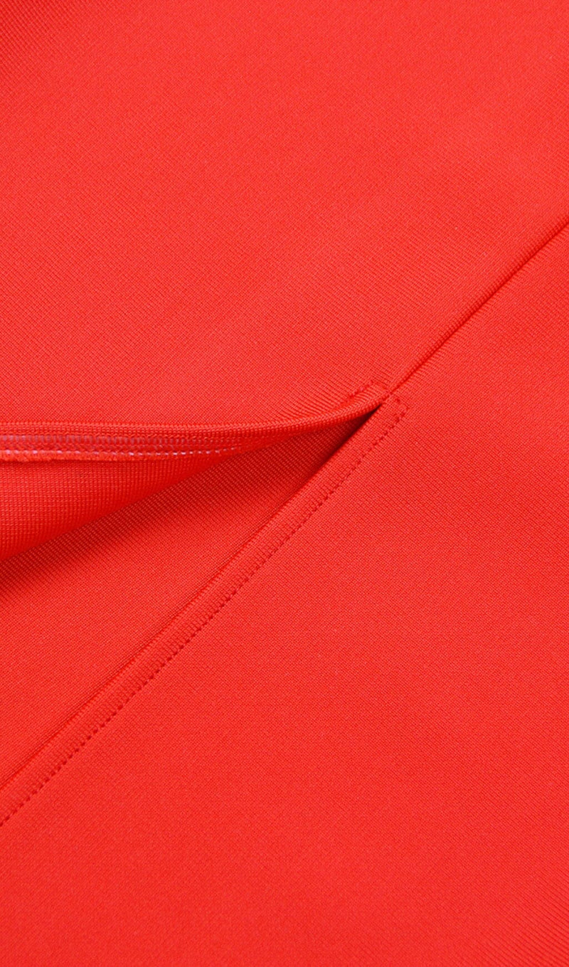 SQUARE SHOULDER CORSET MIDI DRESS IN RED styleofcb 