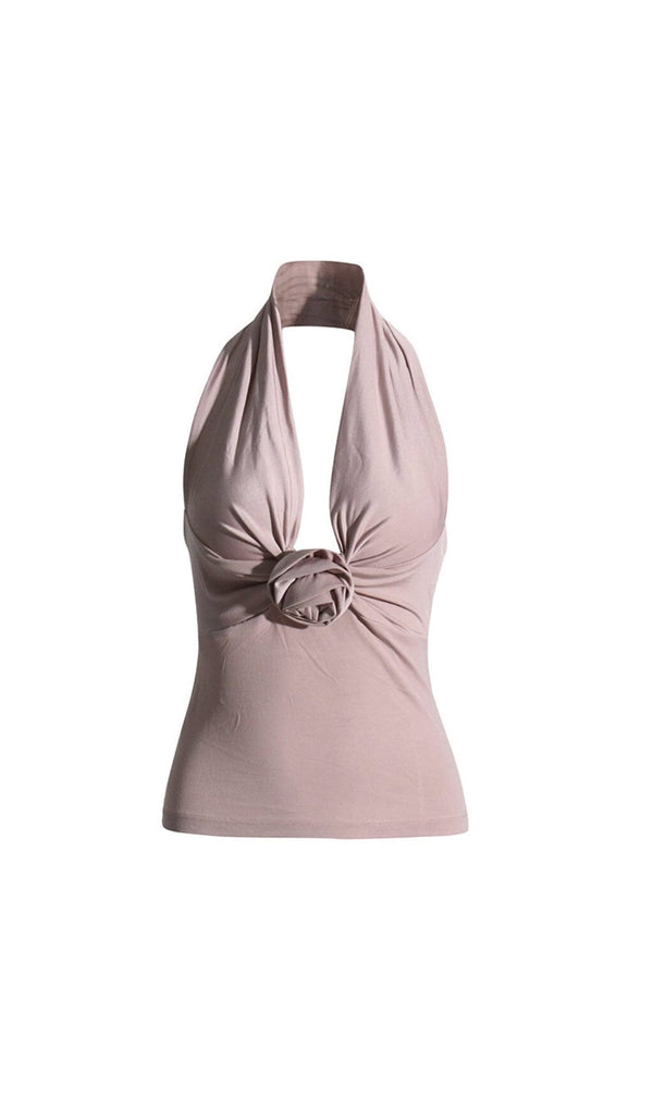 HALTERNECK FLOWER TOP Tops styleofcb 