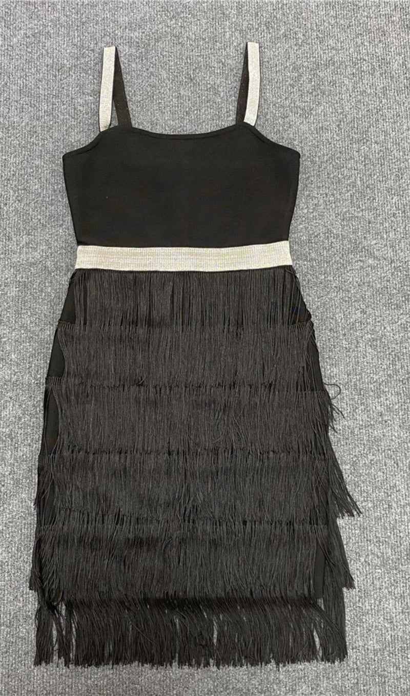 FRINGED BODYCON BACKLESS MINI DRESS Dresses styleofcb 
