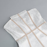 SILVER BANDEAU RHINESTONE TRIMMING DRESS styleofcb 