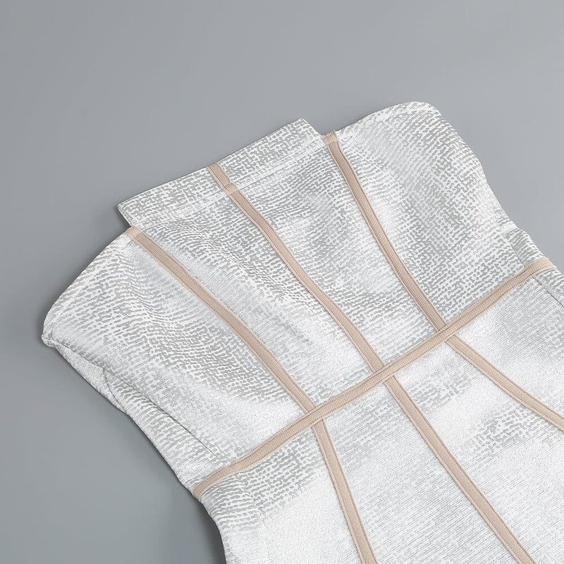 SILVER BANDEAU RHINESTONE TRIMMING DRESS styleofcb 