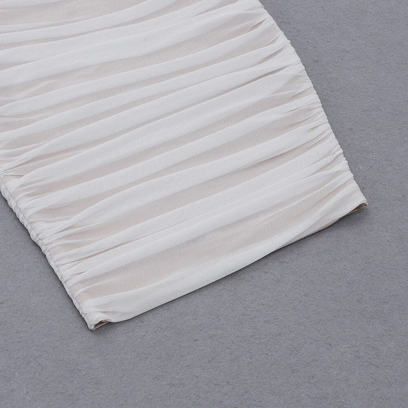 MESH HALTER BODYCON MINI DRESS styleofcb 