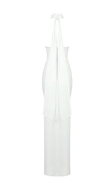 FLOWER SLEEVELESS MAXI DRESS IN WHITE styleofcb 