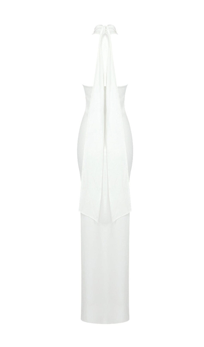FLOWER SLEEVELESS MAXI DRESS IN WHITE styleofcb 