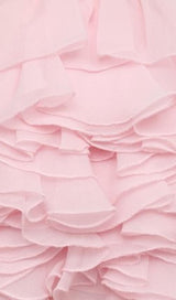 FRILL BARDOT MINI DRESS IN BABY PINK Dresses styleofcb 
