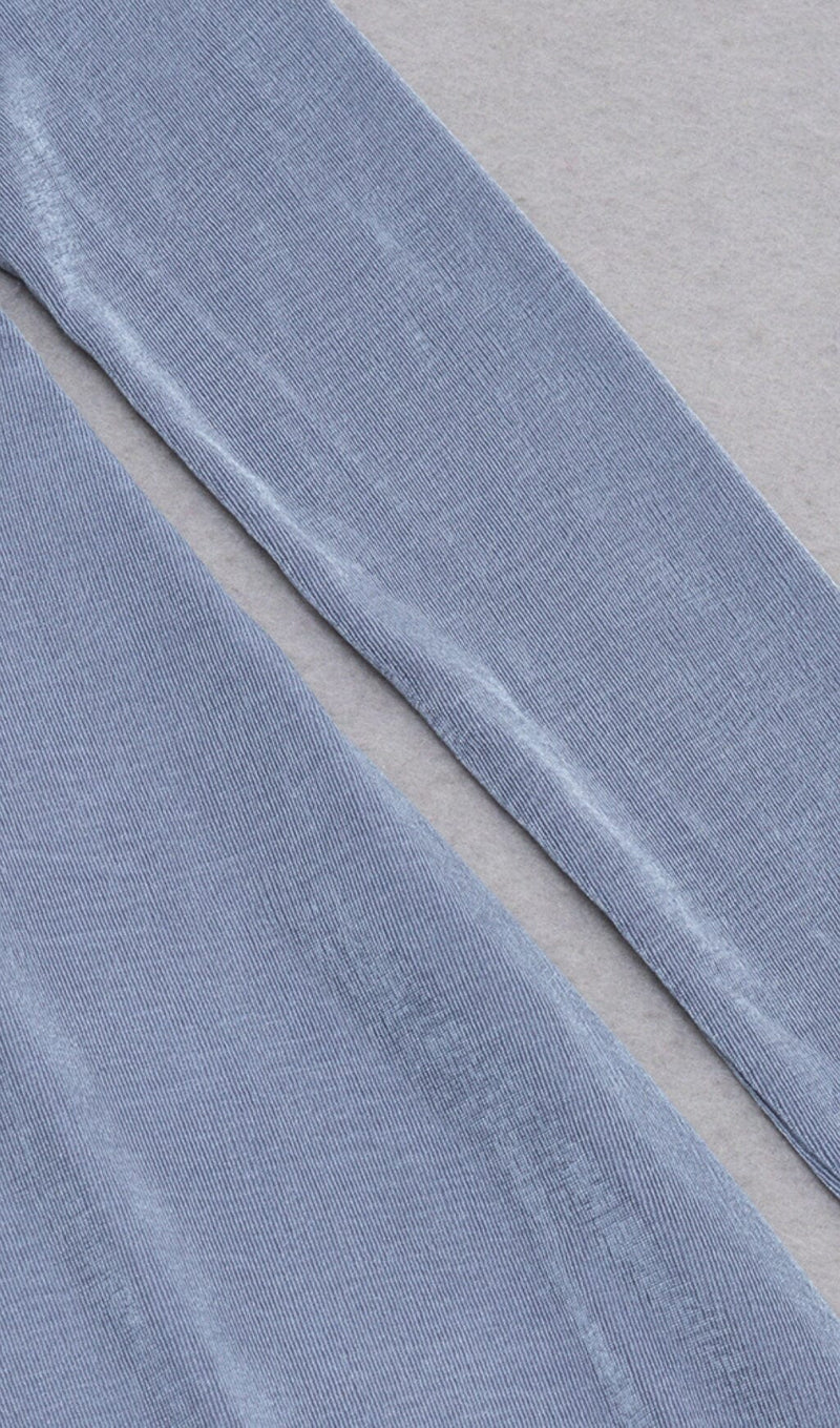 GREY-BLUE OFF SHOULDER MIDI DRESS styleofcb 