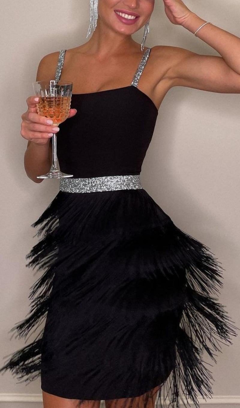FRINGED BODYCON BACKLESS MINI DRESS Dresses styleofcb 