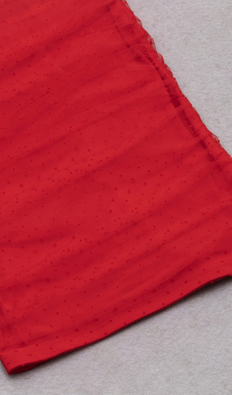 STRAPLESS STRAPLESS LACE MIDI DRESS IN RED DREESES styleofcb 