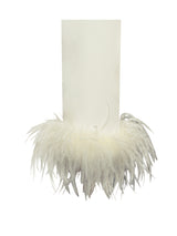 CREAM WHITE BLAZER SUIT WITH FEATHER TRIM Bottoms styleofcb 