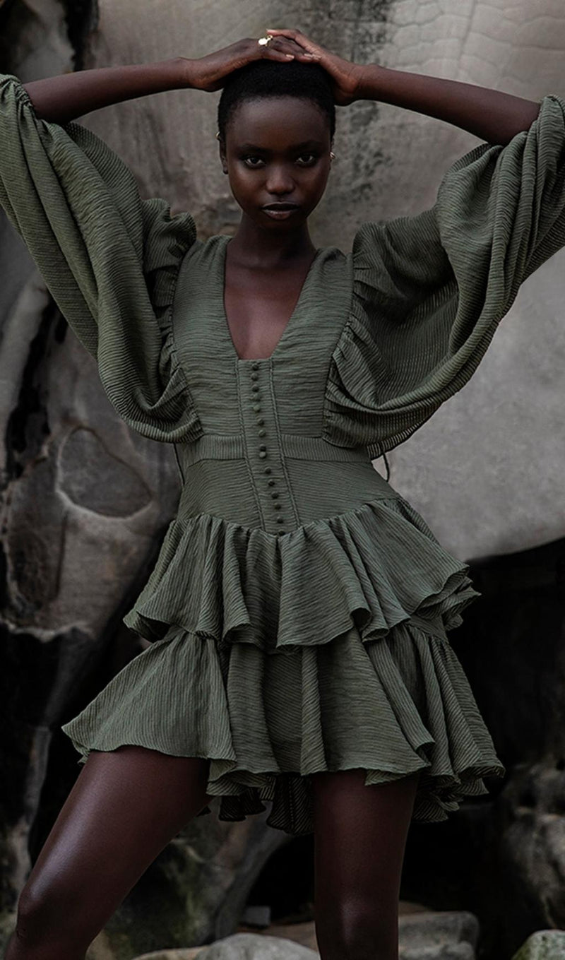 PLUNGED DRAPED MINI DRESS Dresses styleofcb 