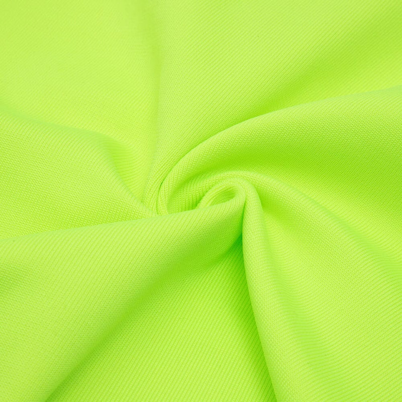 FLUORESCENT GREEN WAIST CUT-OUT SLIM-FIT DRESS styleofcb 