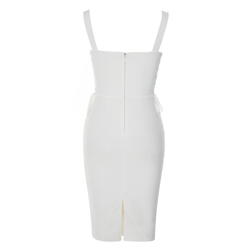 STRAPY HIP WRAP MIDI DRESS IN WHITE-styleofcb
