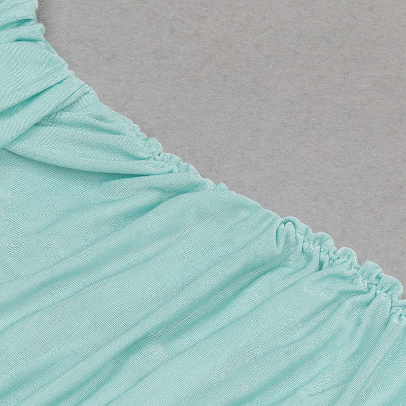 STRAPY WAIST-TIGHTENING COREST DRESS IN MINT GREEN-styleofcb