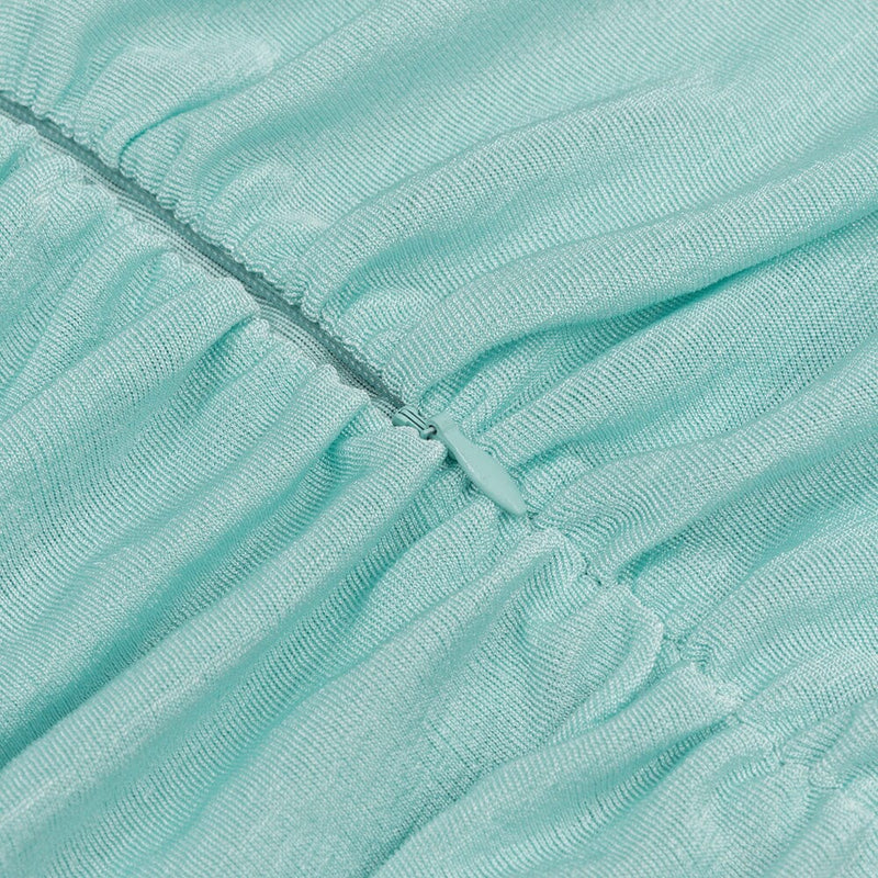 STRAPY WAIST-TIGHTENING COREST DRESS IN MINT GREEN-styleofcb