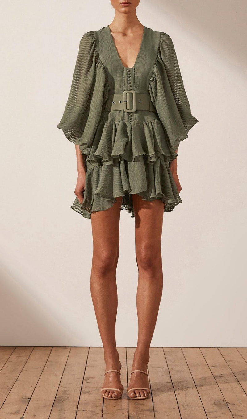 PLUNGED DRAPED MINI DRESS Dresses styleofcb 