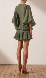 PLUNGED DRAPED MINI DRESS Dresses styleofcb 