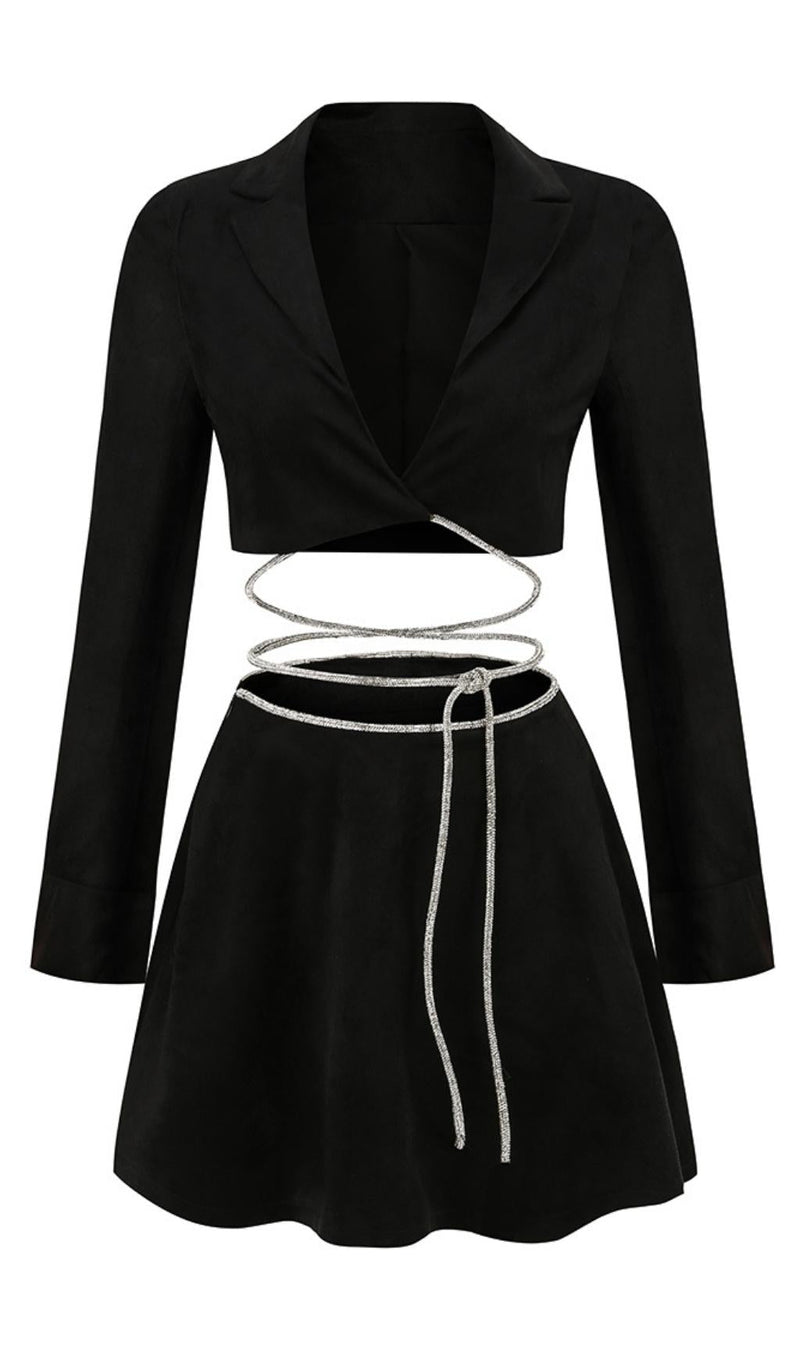 LONG SLEEVES TWO PIECE SET Clothing styleofcb S BLACK 
