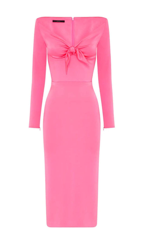 PINK BOW BANDAGE MIDI DRESS styleofcb 