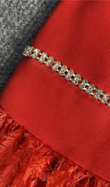 FEATHER BACKLESS SUIT MINI DRESS Dresses styleofcb 