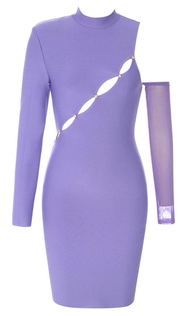 LONG SLEEVE LACE BANDAGE DRESS IN PURPLE DRESSES styleofcb 