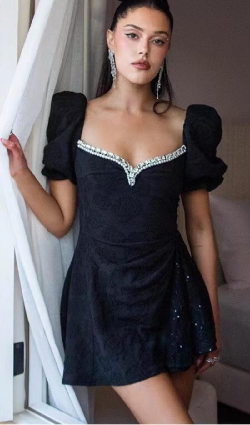 DIAMOND FLORAL BACKLESS MINI DRESS IN BLACK Dresses styleofcb 
