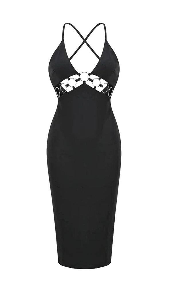 BANDAGE CUT OUT MIDI DRESS IN BLACK Dresses styleofcb 