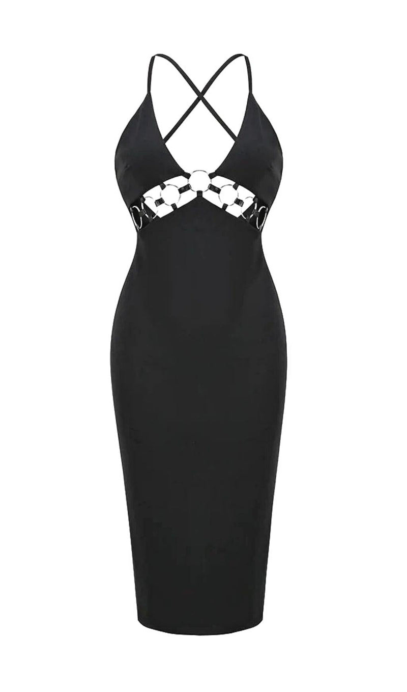 BANDAGE CUT OUT MIDI DRESS IN BLACK Dresses styleofcb 