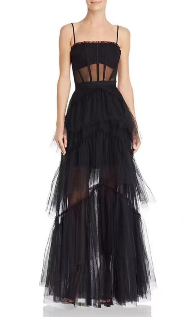 MESH MAXI DRESS IN BLACK Dresses styleofcb 