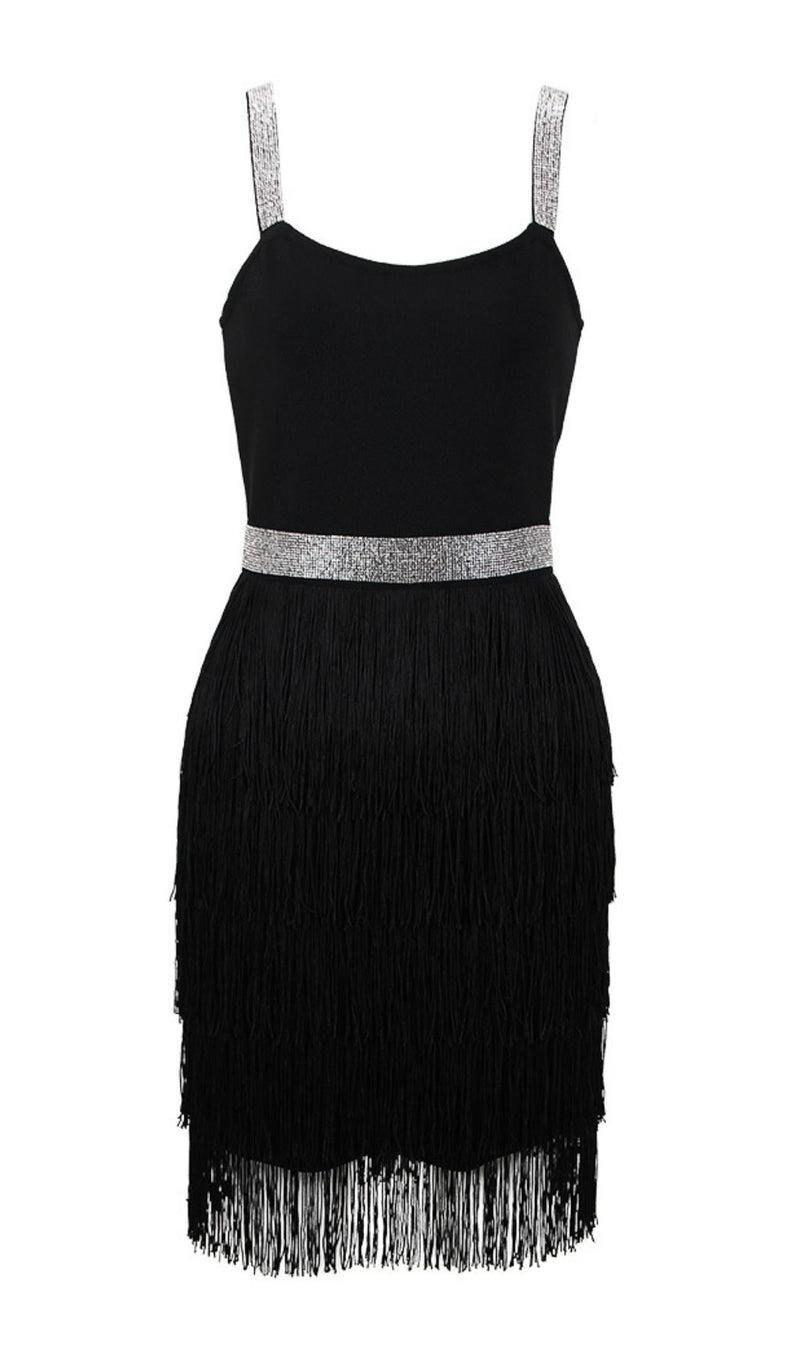 FRINGED BODYCON BACKLESS MINI DRESS Dresses styleofcb 