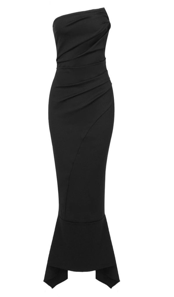 OFF SHOULDER BANDAGE MAXI DRESS IN BLACK DRESS styleofcb 